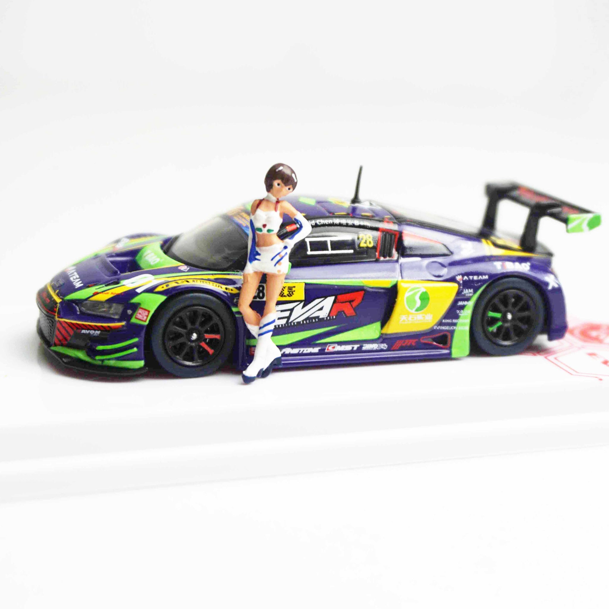 POP Race 1/64 AUDI R8 LMS エヴァ RT 初号機 TSRT R8 Macau GT Cup 2020 David Chen 綾波レイ RQ フィギュアセット